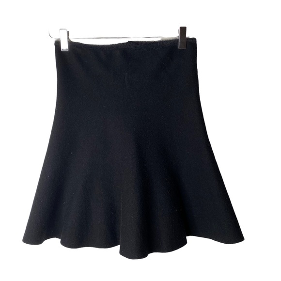 Zara Knit Skater Skirt Sweater Fabric Faux Fur Size Small - Picture 2 of 8